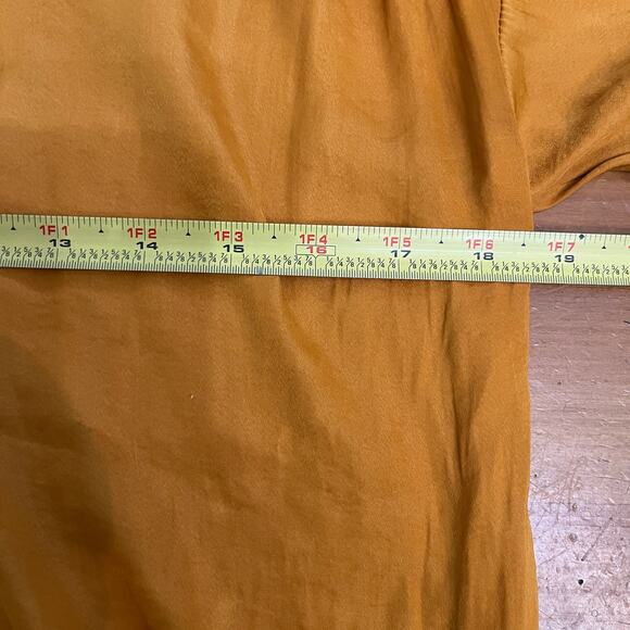 Dolan Anthropologie Women's Gold Alvia Peasant Embroidered Boho Top Size XS - Picture 6 of 7